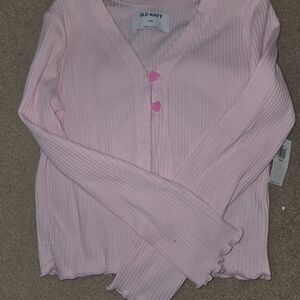 Old Navy Pink Ribbed Cardigan
